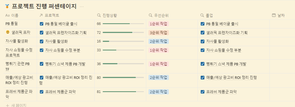 프로젝트 진행 현황