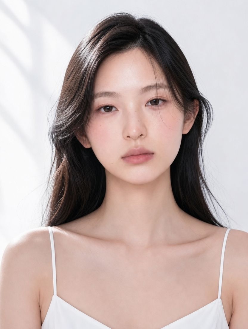 귀 주변 헤어와 조명을 바꾼 채택본